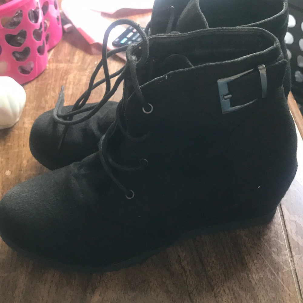 Black Laced Booties with buckle accent - etc!